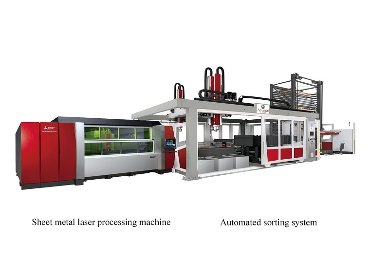 Sheet metal laser processing machine, Automated sorting system